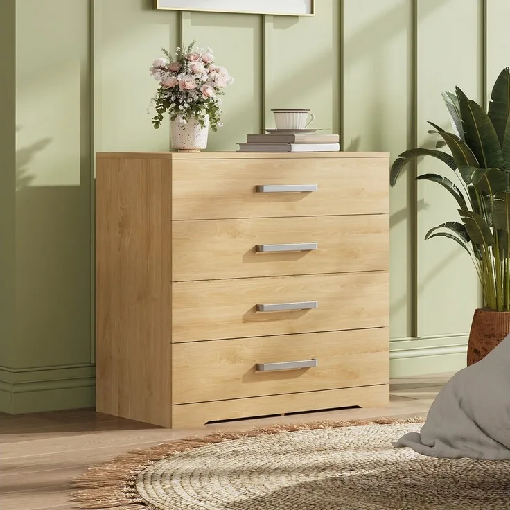 WLIVE Kommode mit 4/5 Schubladen, Moderne Schubladenkommode (Packung, Modernes Sideboard mit 3 Schubladen und 4 Fächern, Breite 75 cm), Vielseitiger Schubladenschrank für Schlafzimmer, Flur & Kinderzimmer