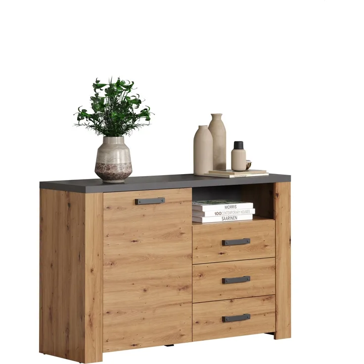 Sideboard Franka / Follow, Holzwerkstoff, Holzfarben, 127 x 83 x 40 cm
