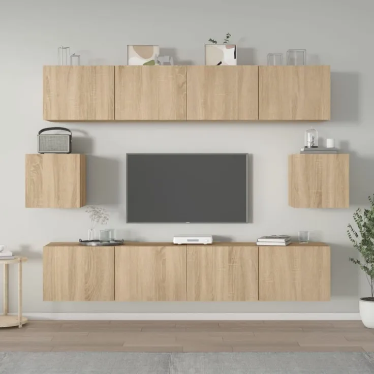 6-tlg. TV-Schrank-Set Sonoma-Eiche Holzwerkstoff [3114360]