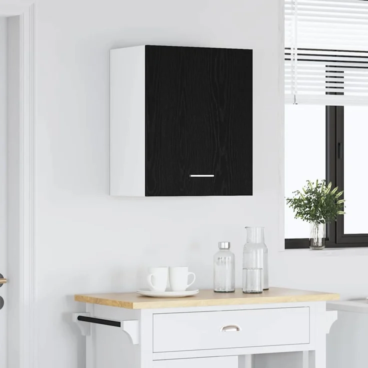 vidaXL Hängeschrank Schwarz Eichen-Optik 50 x 31 x 60 cm Holzwerkstoff 863142 – Bild 4