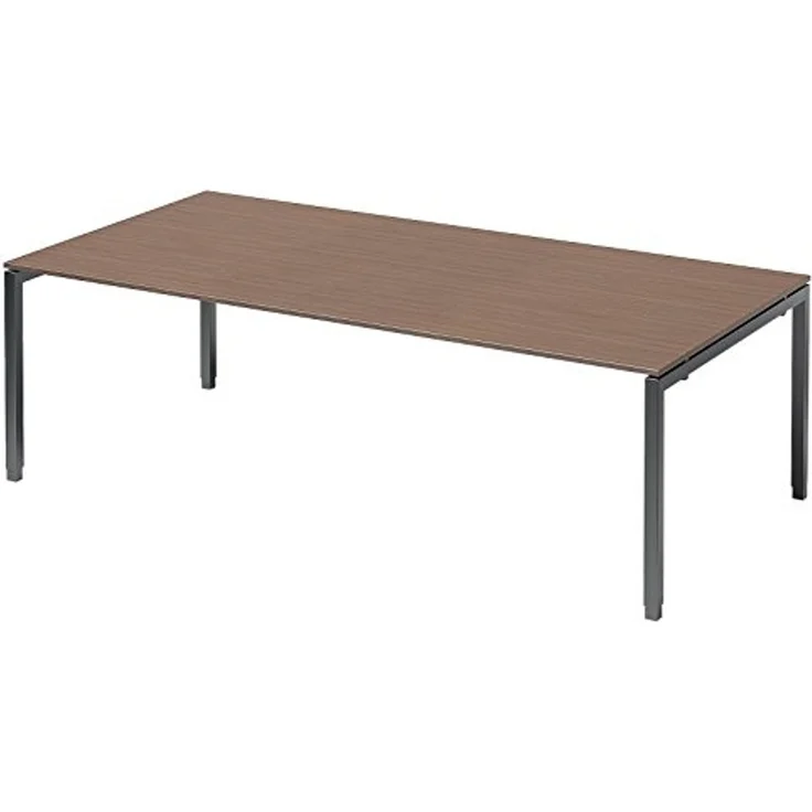 BISLEY Cito Chefarbeitsplatz/Konferenztisch, 650-850 mm höheneinstellbares U-Gestell, Metall, Wn334 Dekor Nußbaum, Gestell Anthrazitgrau, 120 x 240 x 85 cm – Bild 1