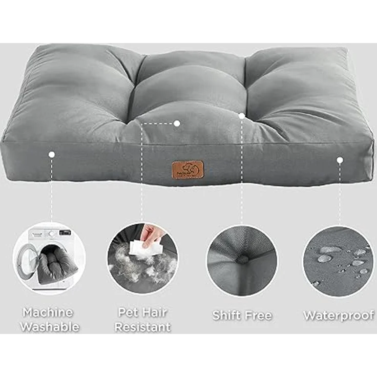 BEDSURE Hundekissen große Hunde waschbar - 111x89 cm hundematratze XXL für große, mittelgroße Hunde Outdoor gepolstert Hundematte grau in 10cm Höhe, groß XL Hundebett für Haustiere – Bild 3