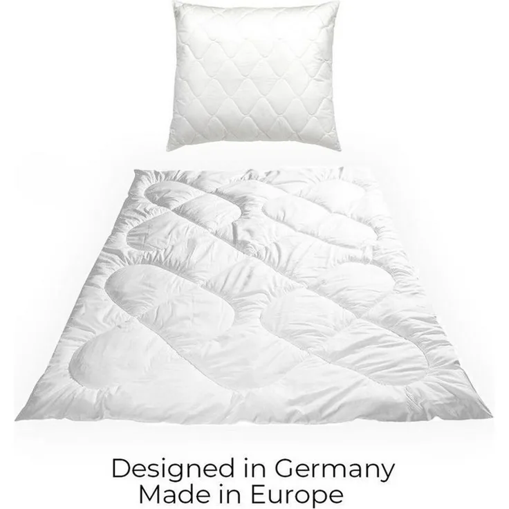 Welt der Träume Bettdecke + Kopfkissen Mikrofaser Bettdeckenset Set Bettdecke 135x200 und Kissen 80x80, Füllung: 100% Polyester, Bettdecke Steppdecke Schlafdecke Set Kissen und Bettdecke, 2 tlg.