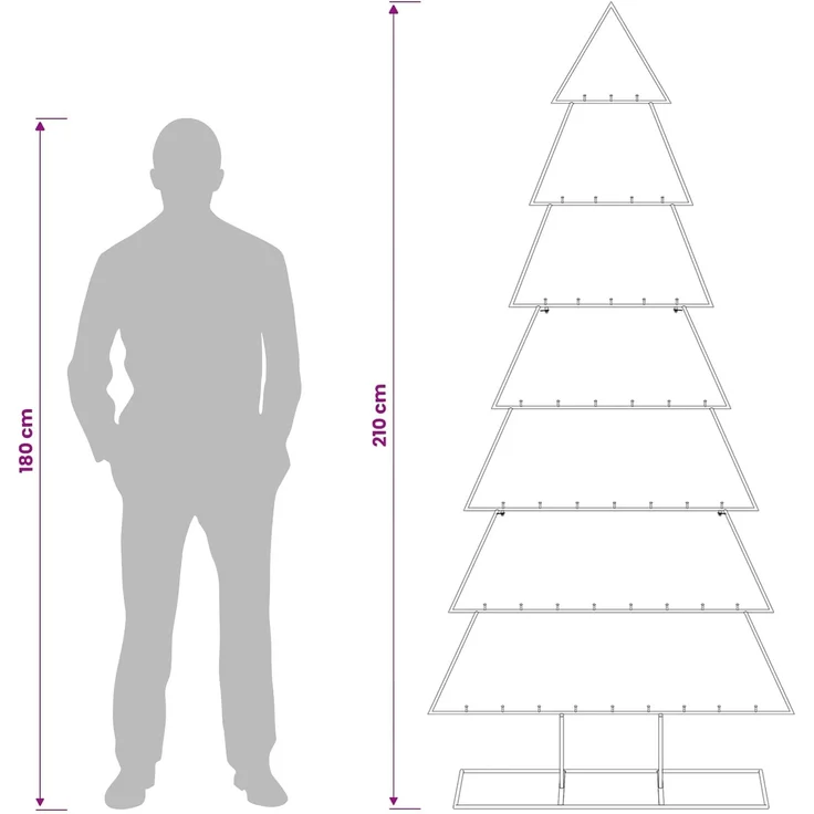 vidaXL Metall Weihnachtsbaum KUOPIO 210 cm Stahl Weiß 42053827 – Bild 8