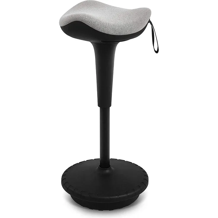 IWMH Ergonomischer Arbeitshocker, Hochverstellbare Stehhilfe,  Atmungsaktiver Sitz-Steh-Hocker 360° drehbar (Grau)
