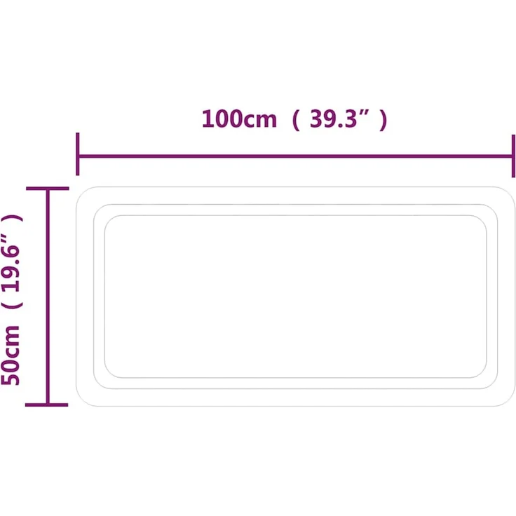 LED-Badspiegel, Wandspiegel 100x50 cm – Bild 5