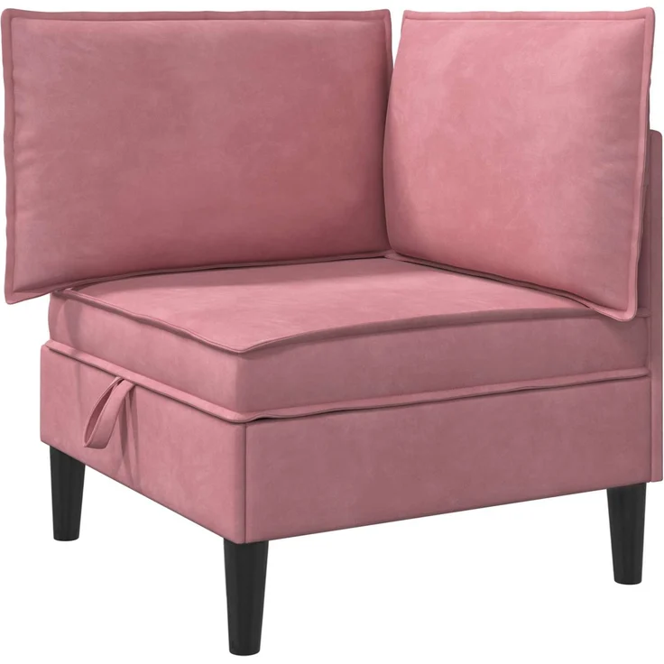 vidaXL Wohnzimmergarnitur mit Kissen mit Speicher 5 pcs Rosa Samt 3413746 – Bild 4