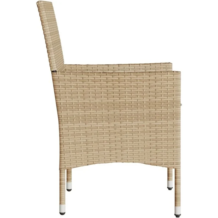 vidaXL Gartenstühle mit Kissen 2 Stk. Beige Poly Rattan 368112 – Bild 6