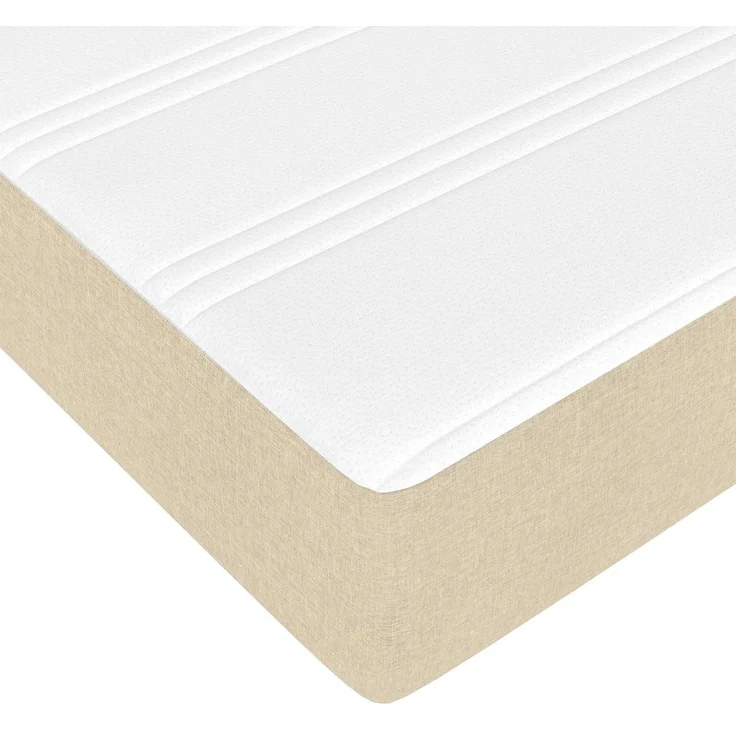 vidaXL Bettgestell mit Matratze mit Matratze 2 pcs Creme Stoff 3399513 – Bild 9