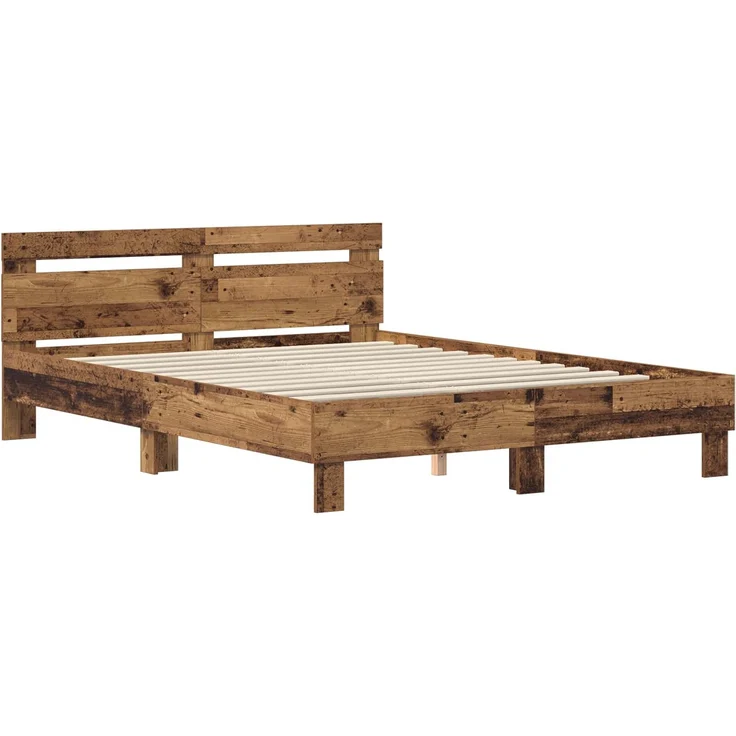 vidaXL Bettrahmen Altholz 160 x 200 cm Holzwerkstoff 3417307 – Bild 3
