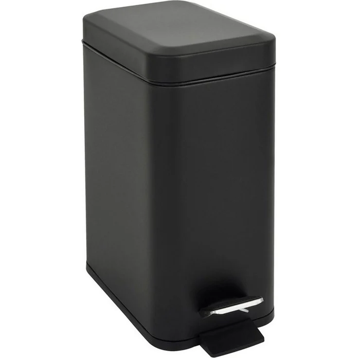 SVITA Mülleimer STM5 Edelstahl Treteimer 5L, mit Soft-Close, verschiedene Farben, Treteimer, Kosmetikeimer, 5L, Stahl pulverbeschichtet, Schwarz – Bild 1