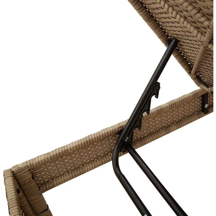 vidaXL Sonnenliege mit Auflage Beige 55x200x44 cm Poly Rattan 4104104 – Bild 8