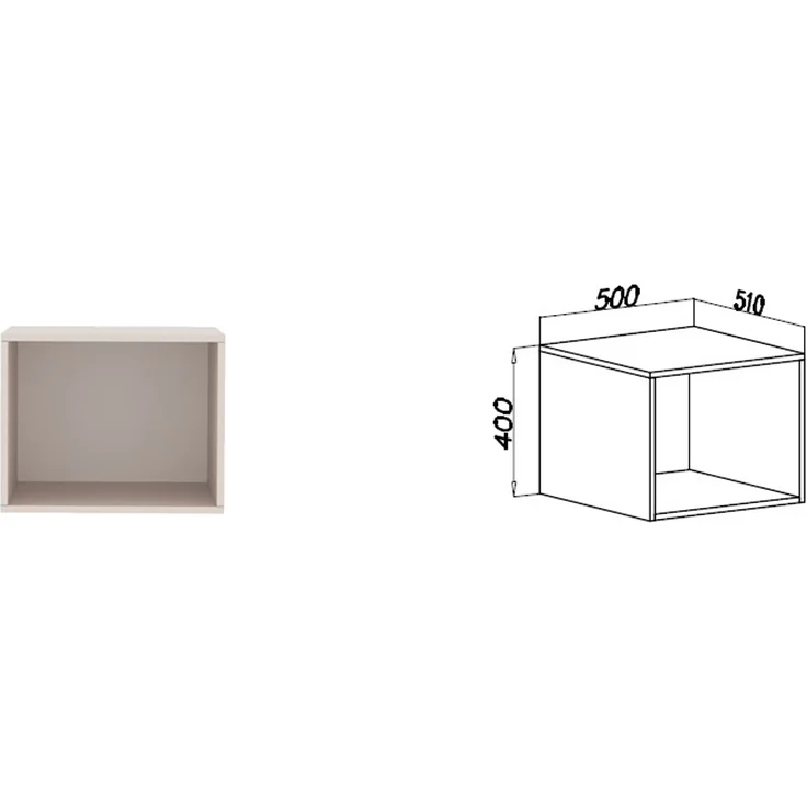 Marmex Möbel Tres Set-U/N Hohes offenes Schranksystem, geräumige Einbauschränke, Eckkleiderschrank-Sets mit Regalen und Kleiderstangen, laminierte Spanplatte, graubeige cashmere 260/101x246x51 cm – Bild 2