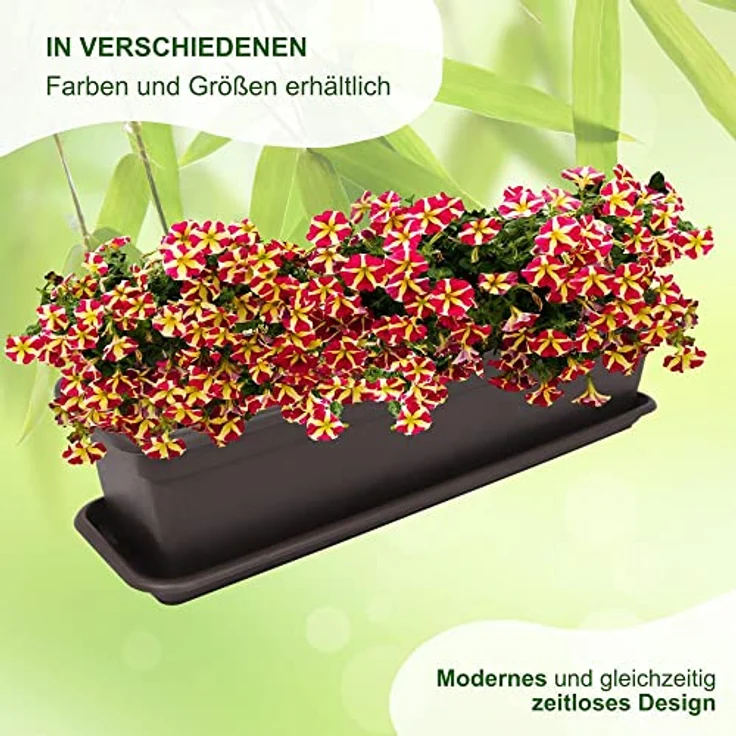Heimwerkercenter Balkonkasten MePla Balkonkasten Balcony 40cm, Untersetzer - Braun - – Bild 7