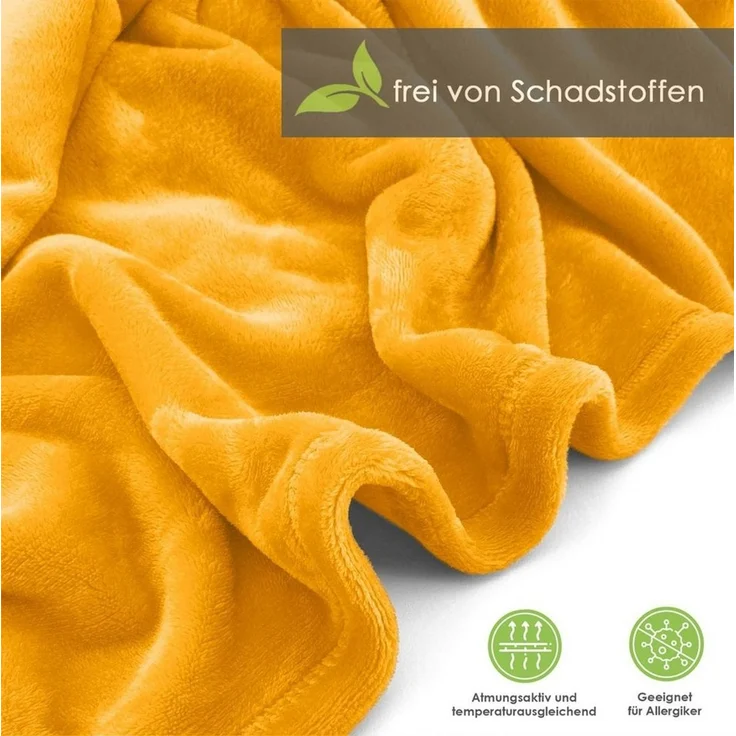 Wohndecke Premium Super Soft Flanell Kuscheldecke Sofadecke, heimtexland, super weich und flauschig, Allergiker geeignet, atmungsaktiv – Bild 2