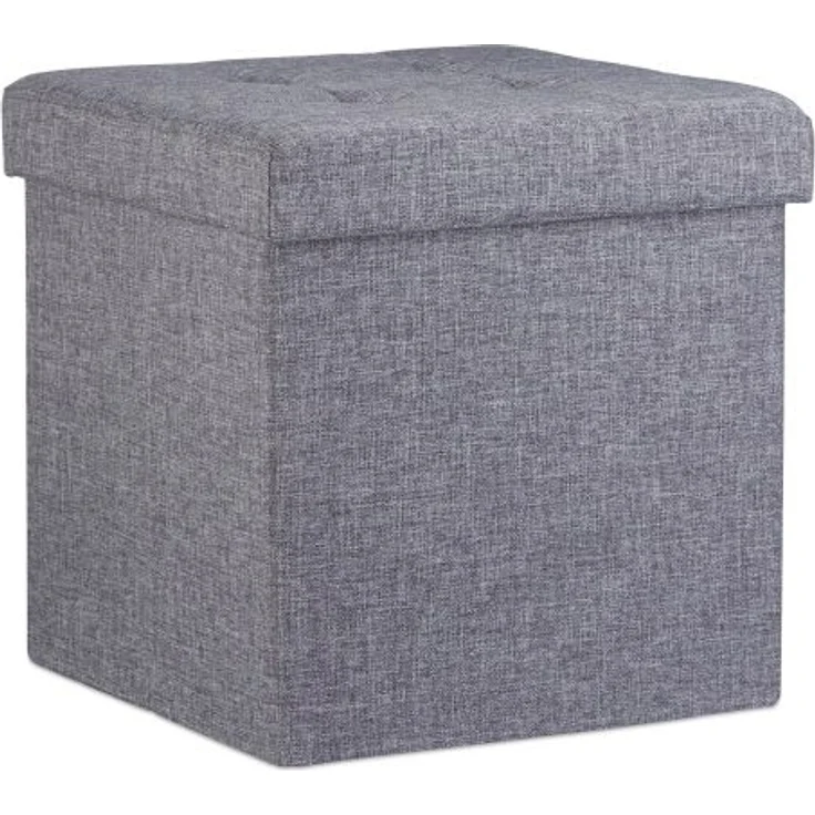 Faltbarer Sitzhocker mit Stauraum Leinen – Bild 8