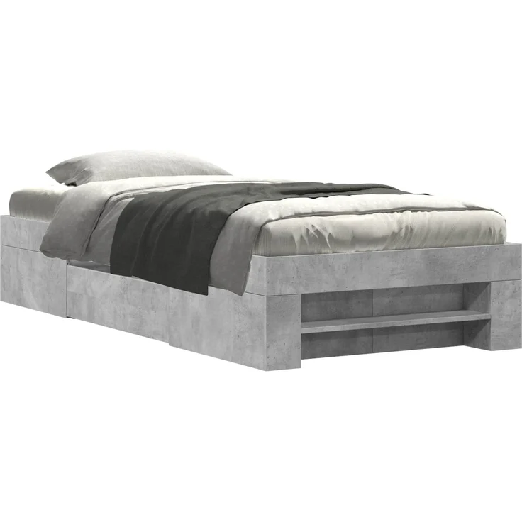 vidaXL Bettgestell mit Stauraum Betongrau 80 x 200 cm Holzwerkstoff 3429690 – Bild 2