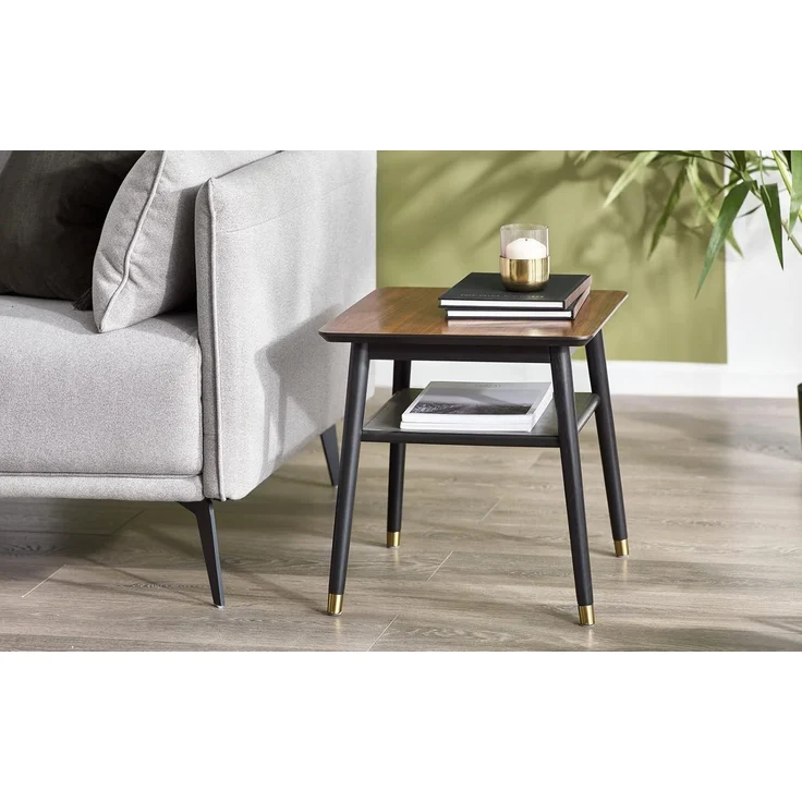 Julian Bowen Findlay Beistelltisch mit Regal, Walnuss und schwarz – Bild 3