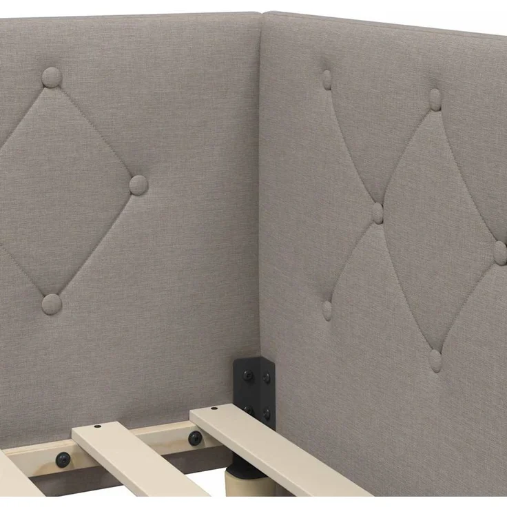 vidaXL Eckbettgestell Taupe 100 x 200 cm Stoff 3394058 – Bild 9