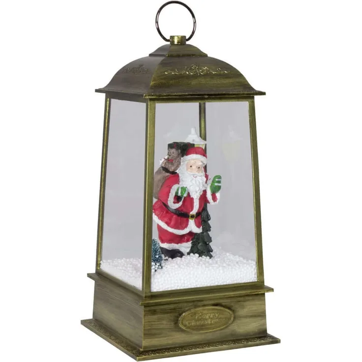 Schneiende LED Laterne 32cm Motiv Santa mit 230V & USB Anschluss