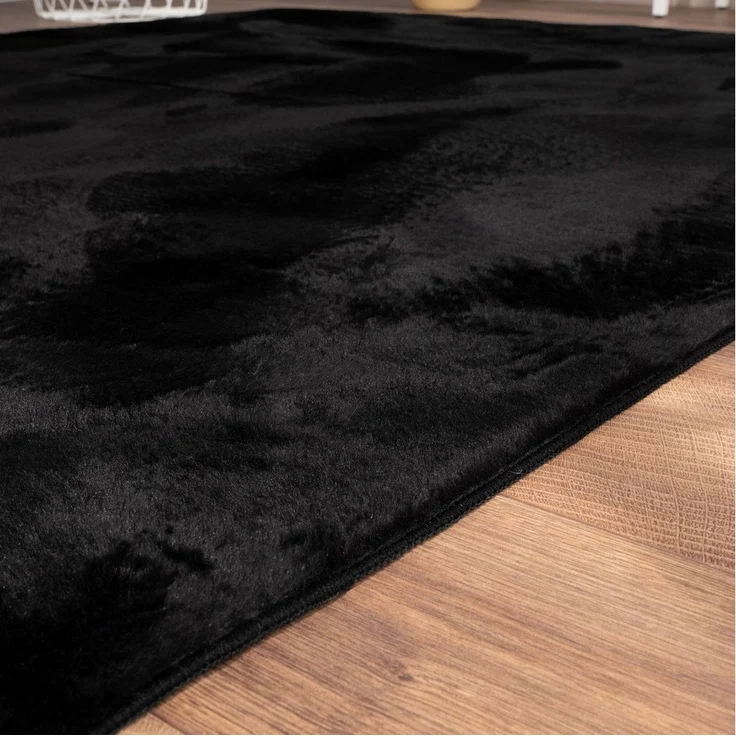 TT Home Teppich, Rechteckig, Höhe: 14 mm, Wohnzimmer Hochflor Teppich Kunstfell Modern Unifarben Flauschig Weich – Bild 2