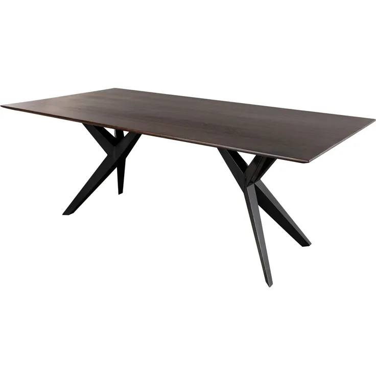 Esstisch Akazie 160x90x76 braun lackiert Beine anthrazit glänzend SWISS EDGE #13