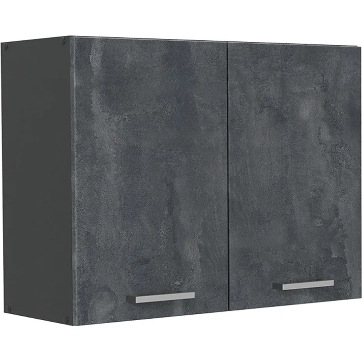 Küchenglasschrank R-Line Schwarz Beton/Anthrazit 80 cm Vicco – Bild 1