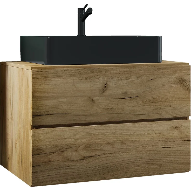 VCM Badmöbel Waschtisch Lendas 919537 Honig-Eiche H. 52 x B. 80 x T. 52 cm – Bild 1