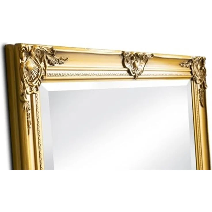 dasmöbelwerk Wandspiegel Wandspiegel Barock Gold 180x80 cm XL Spiegel Ganzkörperspiegel, Spiegelfläche mit edlem Facettenschliff – Bild 4