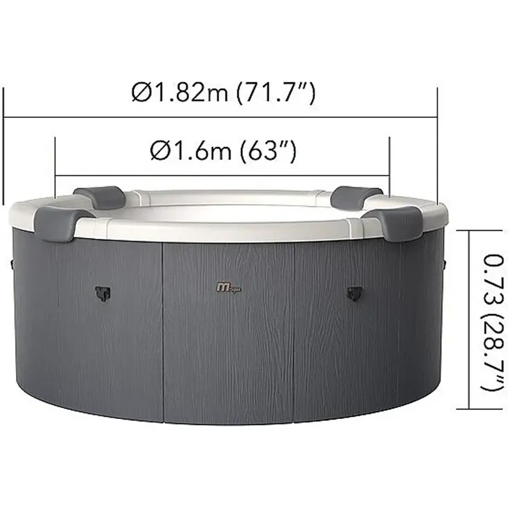 Mspa - LAPEKA Whirlpool Plastik Grau - B 160 cm x H 70 cm x L 182 cm – Bild 7
