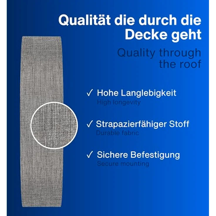 REV Deckenleuchte - Deckenlampe rund 50cm mit Stoff-Lampenschirm im Vintage-Look – ideal für Schlafzimmer & Wohnzimmer, braun-silber – Bild 4