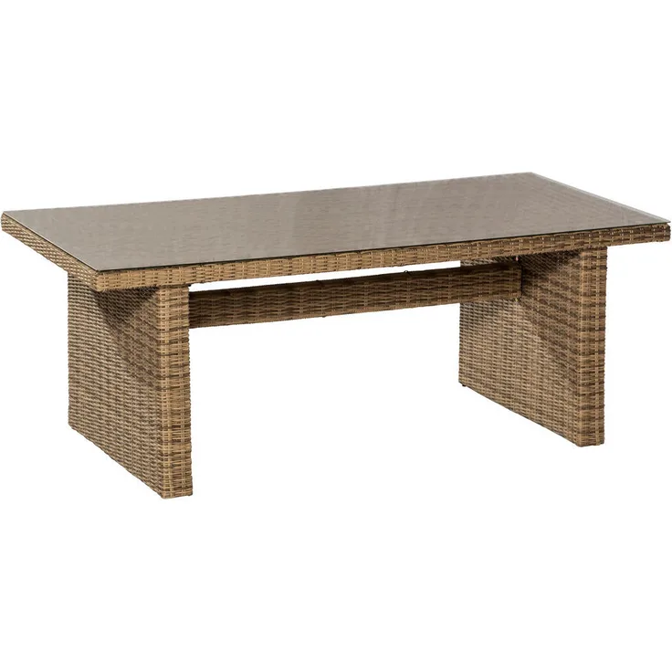 Gardenson Gartentisch, rechteckig aus Metall und Kunststoff, Natur, 100x78x200 cm