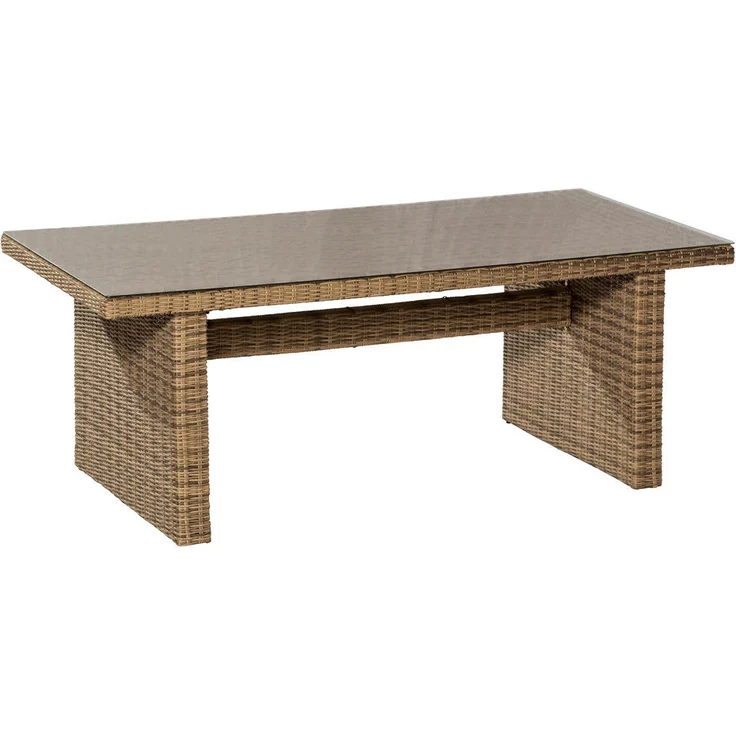 Gardenson Gartentisch, rechteckig aus Metall und Kunststoff, Natur, 100x78x200 cm