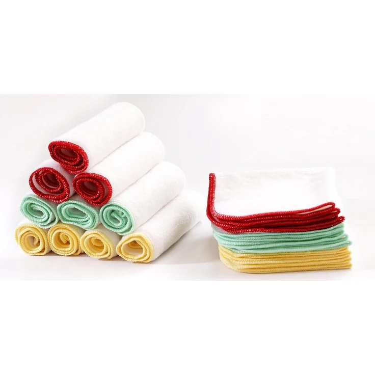 Montegoni Waschlappen Flanell Baby Waschlappen, (12 Stück weiß 25x25cm), BESTE QUALITÄT - 100% Bambus – Bild 2