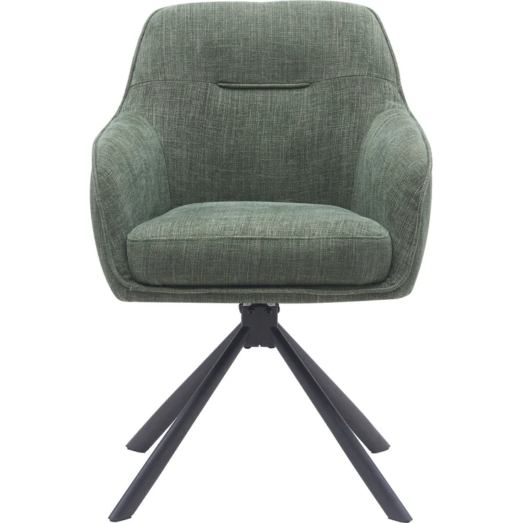 Armlehnstuhl >Avola< (2er-Set) Federkern, Drehfunktion, in Waldgrün - 57x87x65 (BxHxT) – Bild 3