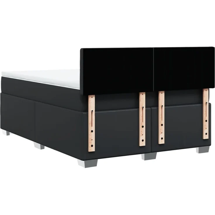vidaXL Boxspringbett mit Matratze Schwarz 140x200 cm Kunstleder 3288424 – Bild 12