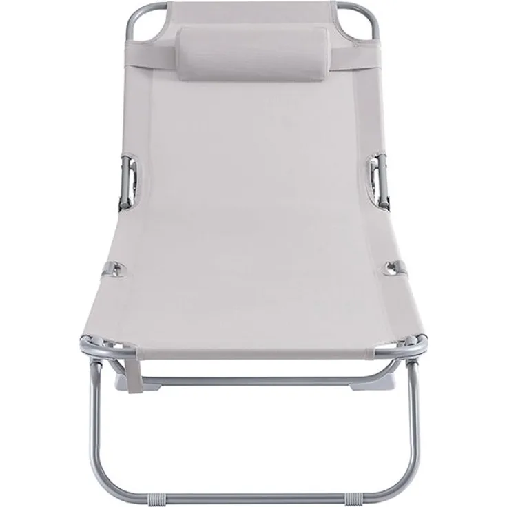 SoBuy OGS35-MI Sonnenliege, Textilgewebe, Lackiert, Beige, 167 x 81 x 56 cm