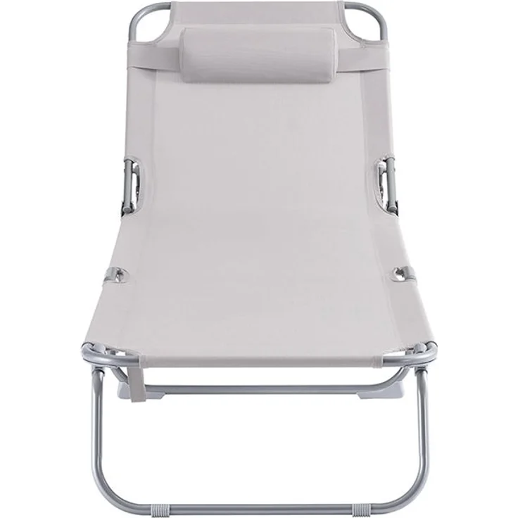 SoBuy OGS35-MI Sonnenliege, Textilgewebe, Lackiert, Beige, 167 x 81 x 56 cm – Bild 1