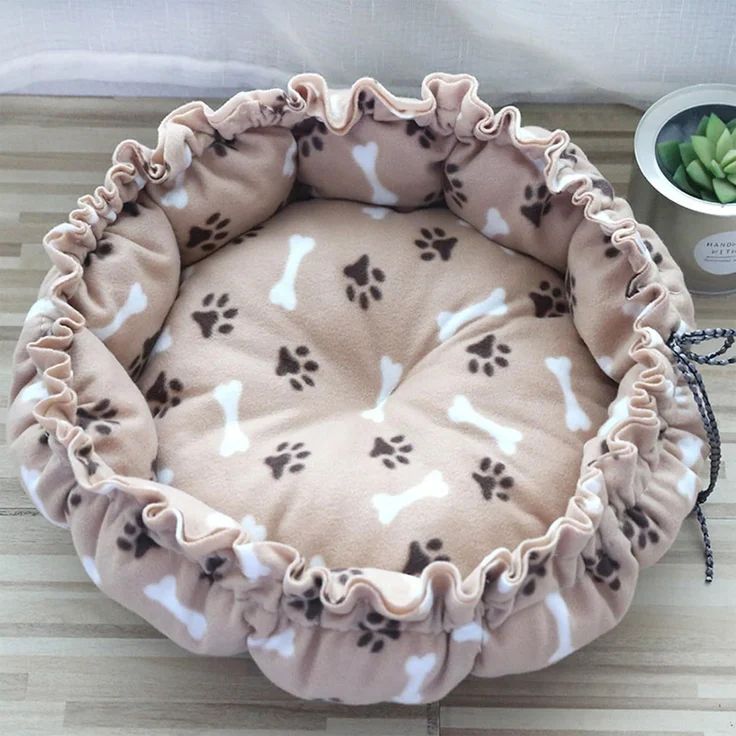 1 Stück – Warmes Haustierbett mit Kordelzug, waschbar, weich, winddicht, für kleine Hunde & Katzen (55 cm) – Bild 5