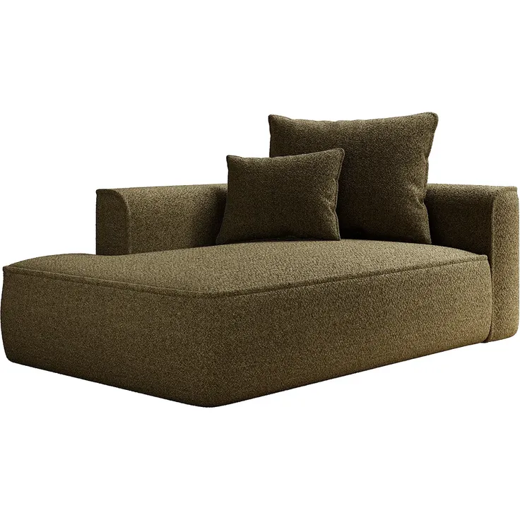 Vente-unique - PINETA - Recamiere ohne Schlaffunktion - Plastik - Kunststoff (PVC) - Khaki - 180 x 115 x 67 cm