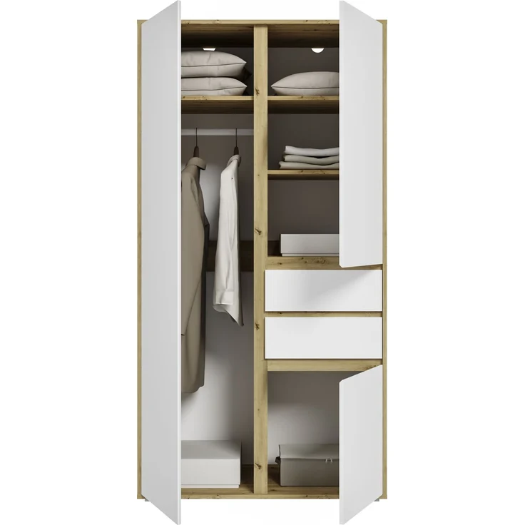 Falun Kleiderschrank 2-türig in weiß – Bild 4