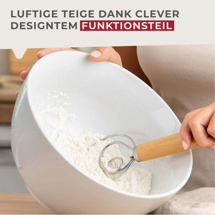 FACKELMANN Schneebesen Teigrührer – Backhelfer, Teigmixer, Rührstab, Küchenutensil – Bild 3