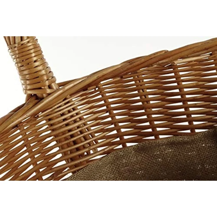 Kobolo Kaminholzkorb Holzwagen aus Vollweide mit Rollen und Griff – Bild 4