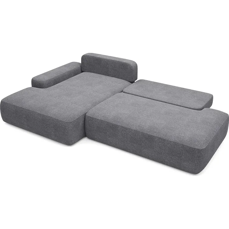 Vente-unique - DAVISO Sofa Stoff Grau - B 164 cm x H 87 cm x L 276 cm – Bild 4