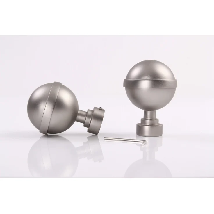 Deco-Raum® Gardinenstange 1-lauf 25mm Kugel | Länge: 230cm | Material: Metall | Farbe: Edelstahl-optik – Bild 8