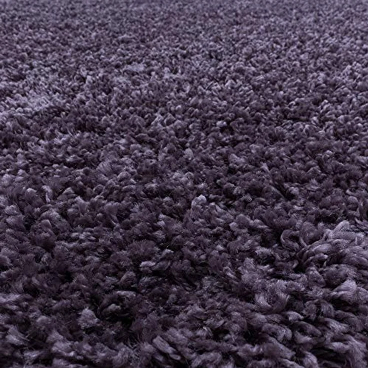 Carpetsale24 Shaggy Hochflor Teppich Wohnzimmer 250x350 (240x340 cm) Violett - Modern Flauschiger Teppich Extra Weich, Pflegeleicht und Einfarbig - Teppich für Schlafzimmer, Esszimmer und Küche – Bild 6