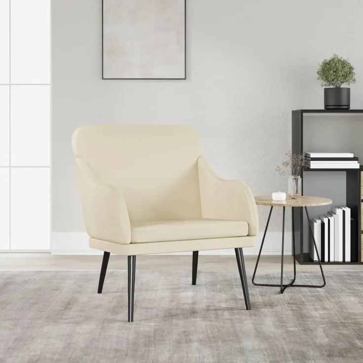 vidaXL Sessel Creme 63x76x80 cm Kunstleder 351425