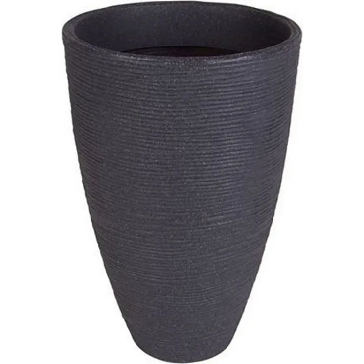 BURI Rillentopf anthrazit Pflanzkübel Blumentopf Vase Terrasse Balkon Garten Deko