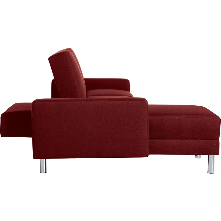 Funktionssofa mit Hocker Katryna Flachgewebe rot – Bild 8