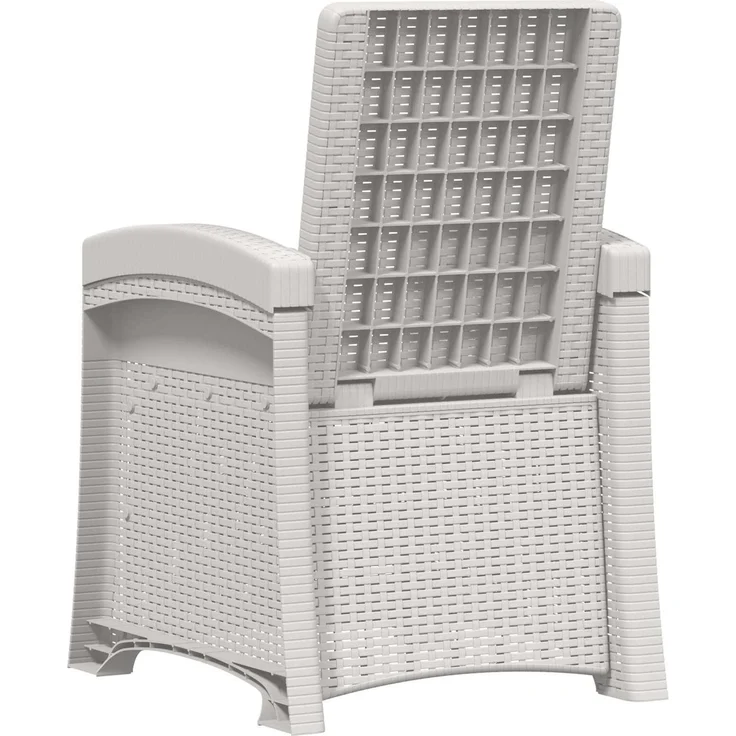 vidaXL Liegesessel Garten Rattan-Optik 2 Stk. Weiß PP 8011998 – Bild 6